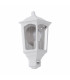 1 Light Outdoor Flush Wall Lantern with PIR Motion Sensor White IP44, E27