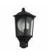1 Light Outdoor Flush Wall Lantern with PIR Motion Sensor Black IP44, E27