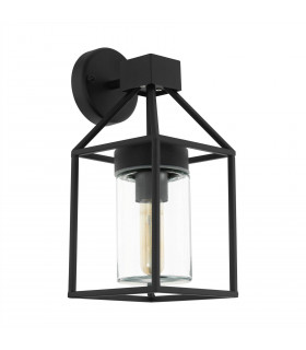 1 Light Outdoor Wall Lantern Black IP44, E27