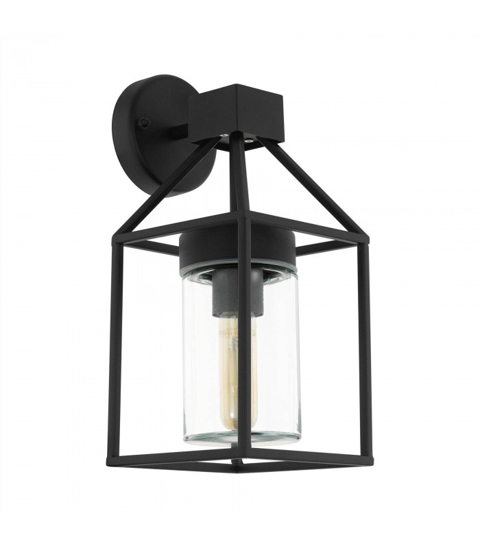 1 Light Outdoor Wall Lantern Black IP44, E27