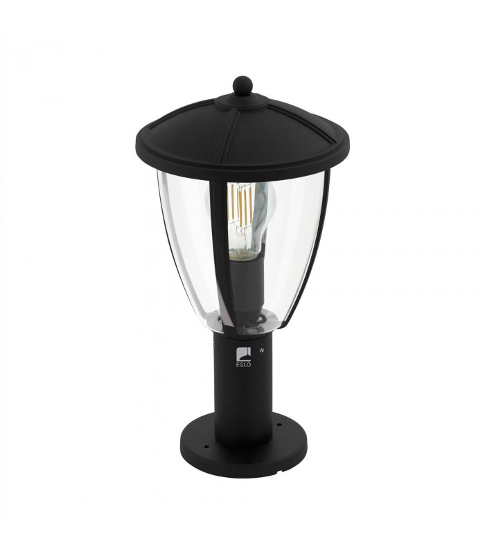 1 Light Outdoor Pedestal Light Black IP44, E27