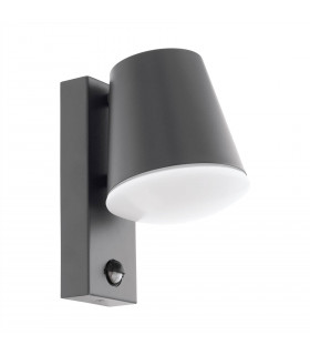 1 Light Outdoor Wall Downlight with PIR Motion Sensor Anthracite IP44, E27