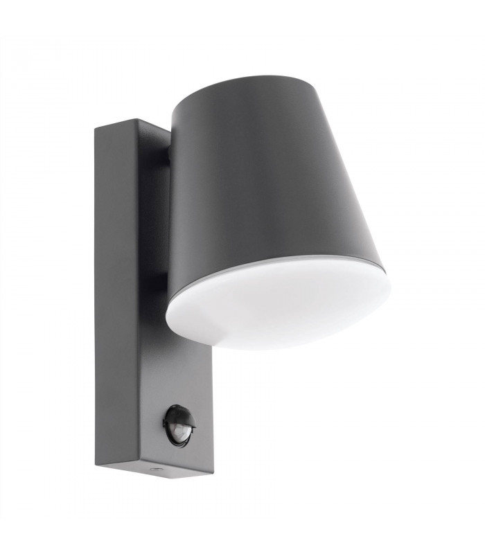 1 Light Outdoor Wall Downlight with PIR Motion Sensor Anthracite IP44, E27