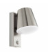 1 Light Outdoor Wall Downlight with PIR Motion Sensor Stainless Steel IP65, E27