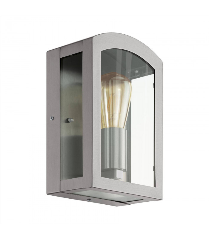 1 Light Outdoor Flush Wall Lantern Stainless Steel IP44, E27