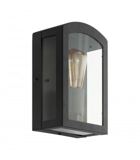 1 Light Outdoor Flush Wall Lantern Black IP44, E27