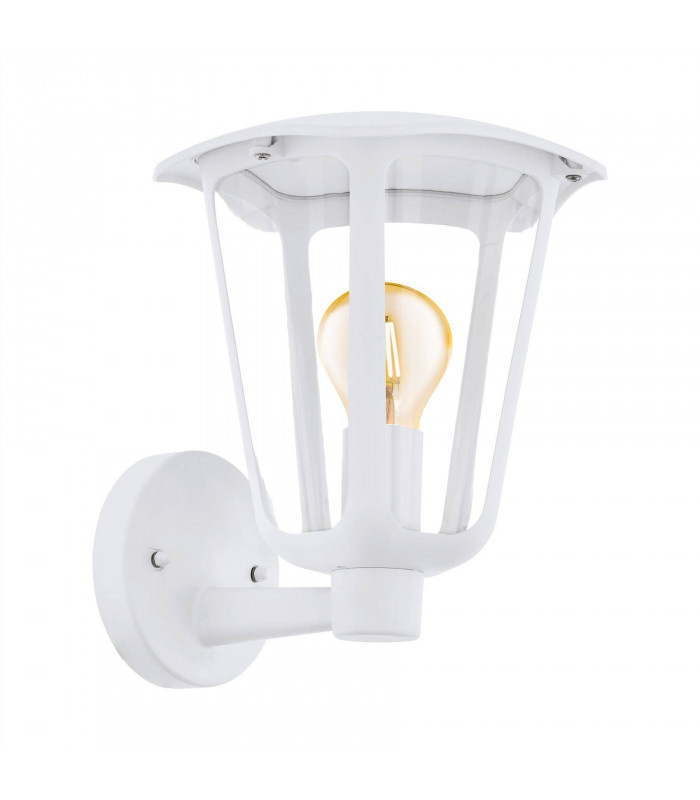 1 Light Outdoor Wall Lantern White IP44, E27