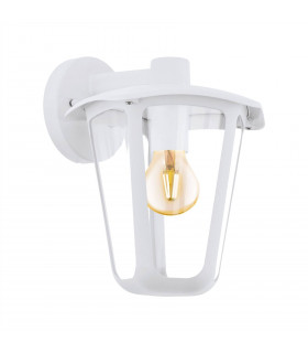 1 Light Outdoor Wall Lantern White IP44, E27