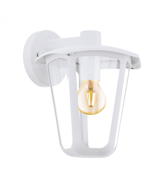 1 Light Outdoor Wall Lantern White IP44, E27