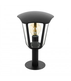 1 Light Outdoor Pedestal Light Black IP44, E27