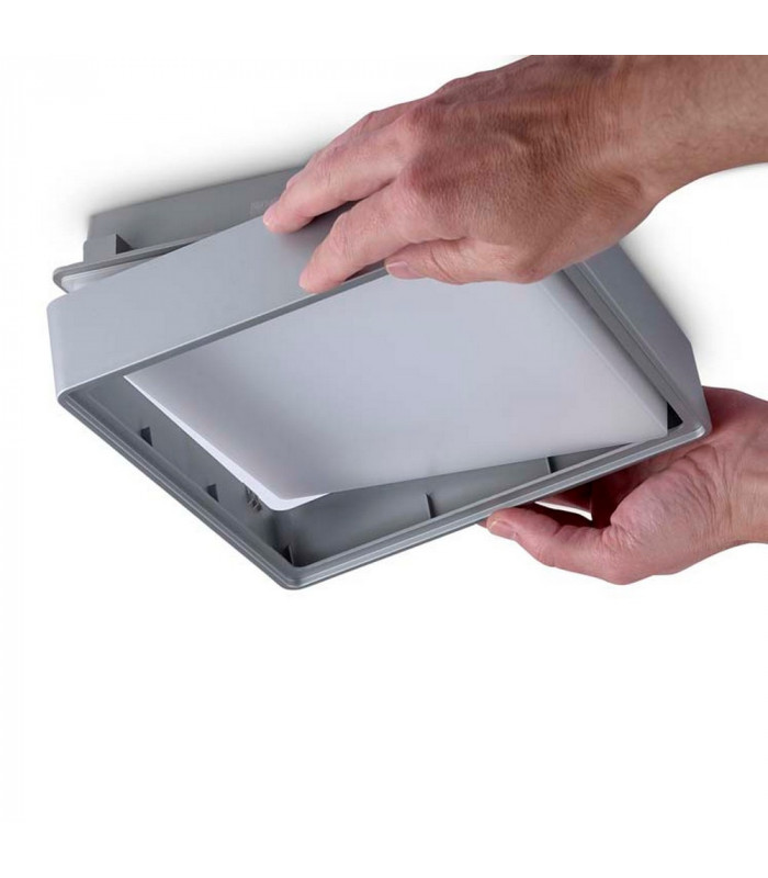 Outdoor LED Square Flush Ceiling Light Grey 22cm 644lm 3000K IP65