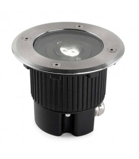Outdoor LED Recessed Ground Uplight Stainless Steel Polished 12.5cm 522lm 3000K IP67