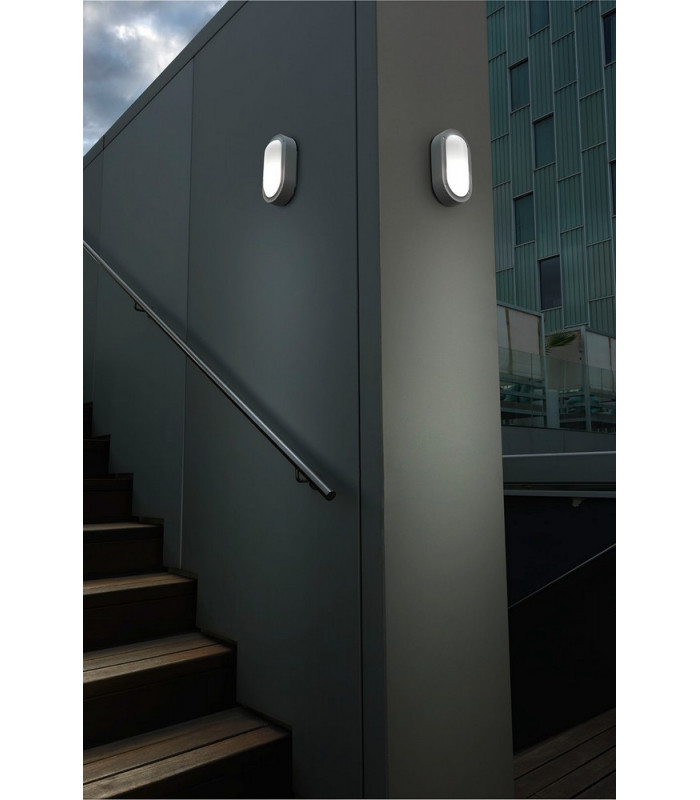 Outdoor LED Flush Wall Light Basic Urban Grey 22cm 900lm 4000K IP65