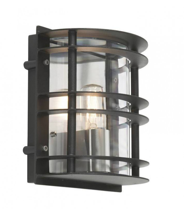 1 Light Outdoor Wall Light Black IP55, E27
