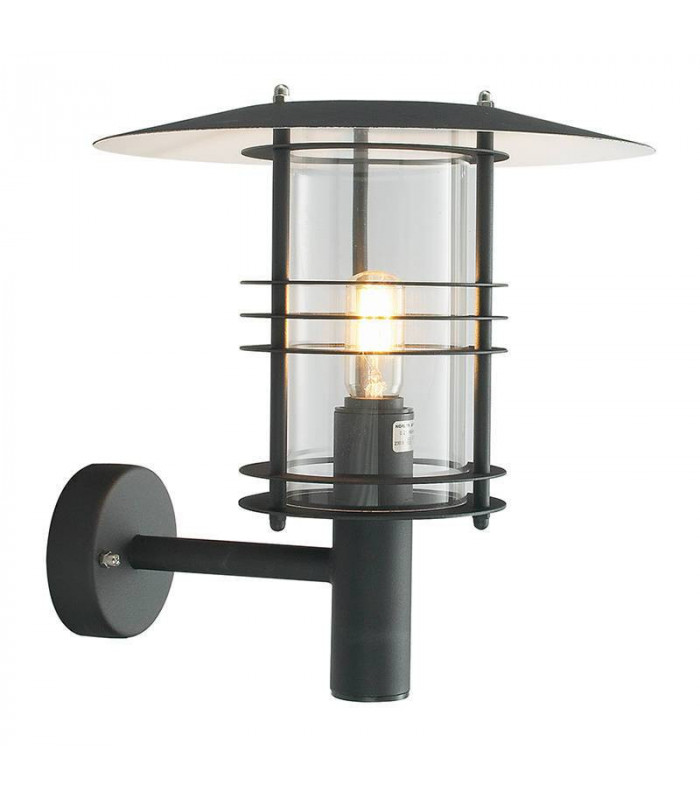 1 Light Outdoor Wall Lantern Light Black IP54, E27