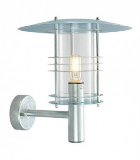 1 Light Outdoor Wall Lantern Light Galvanised IP54, E27