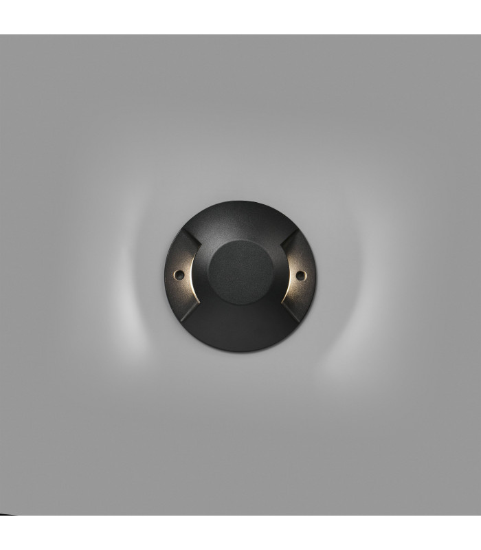 Outdoor LED Recessed Ground Light Black 2x 6W 3000K IP67
