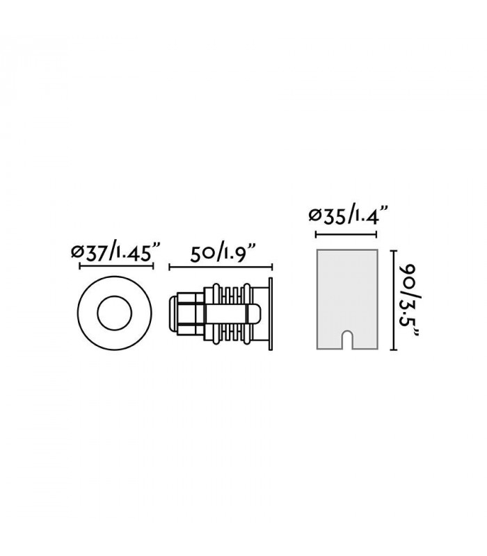 Outdoor LED Recessed Ground Lamp Anodized Black 2W 3000K IP67