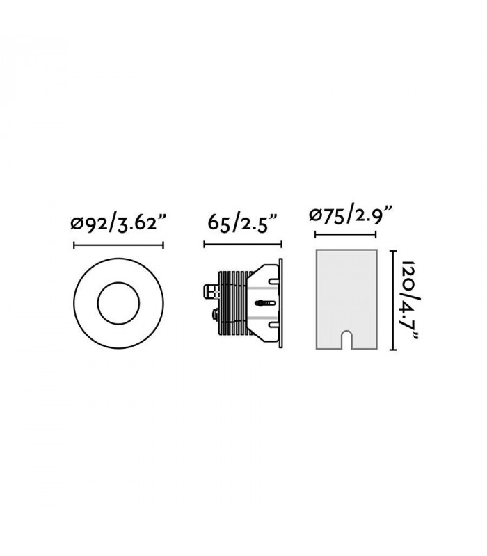 Outdoor LED Recessed Ground Lamp Anodized Black 13W 3000K IP67