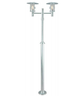 Outdoor Twin Lamp Post Galvanised, E27