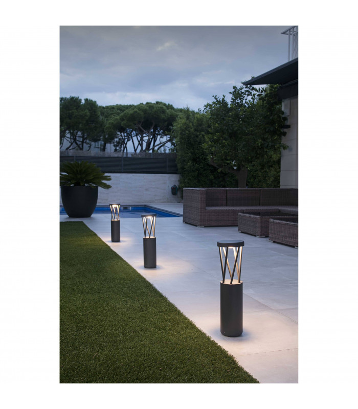 Outdoor Led Dark Grey Bollard Pedestal Lamp 10W 3000K IP65