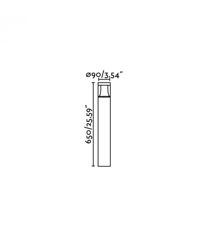 Outdoor LED 1 Dark Grey Bollard 10W 3000K IP65