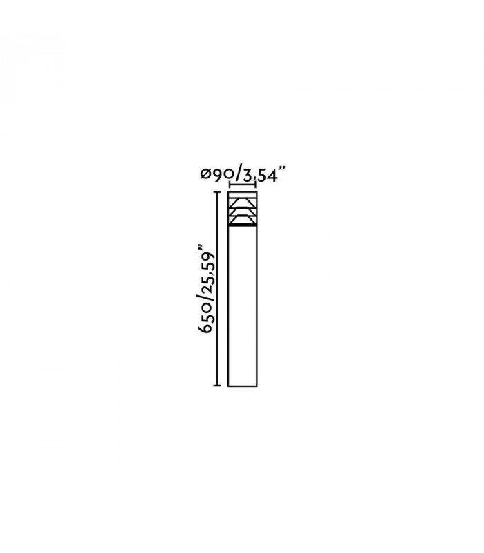 Outdoor LED 3 Dark Grey Bollard 10W 3000K IP65