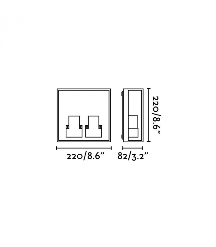 Outdoor Box Wall Lamp Dark Grey 2x E27 IP65