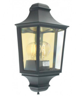 1 Light Outdoor Wall Half Lantern Light Black IP65, E27