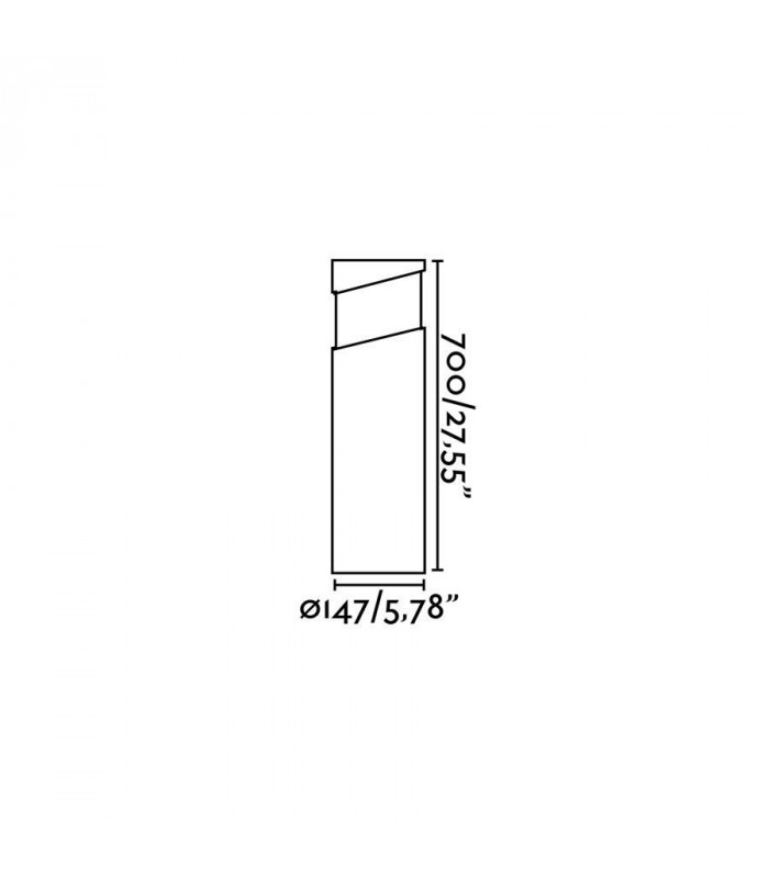 Outdoor Bollard Light Concrete 1x E27 IP65