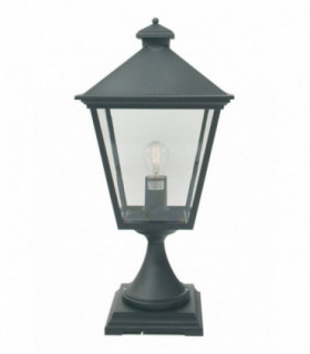 1 Light Outdoor Pedestal Lantern Black IP54, E27