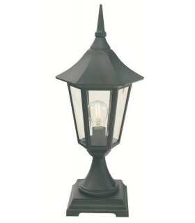 1 Light Outdoor Pedestal Lantern Black IP54, E27