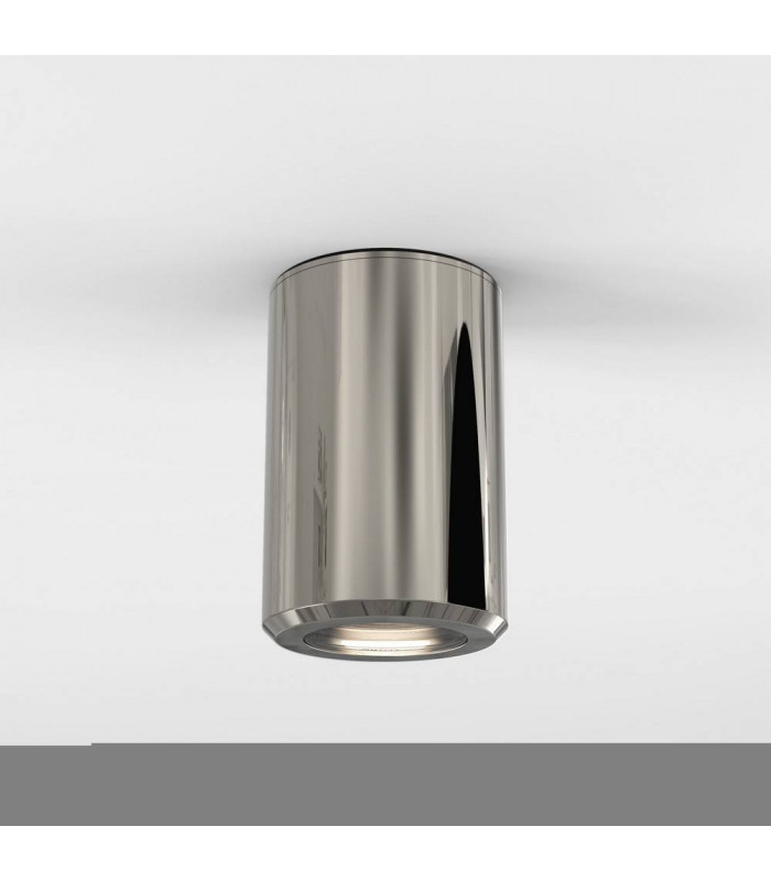 Outdoor Round Surface Mounted Downlight Surface Polished Nickel IP44, GU10