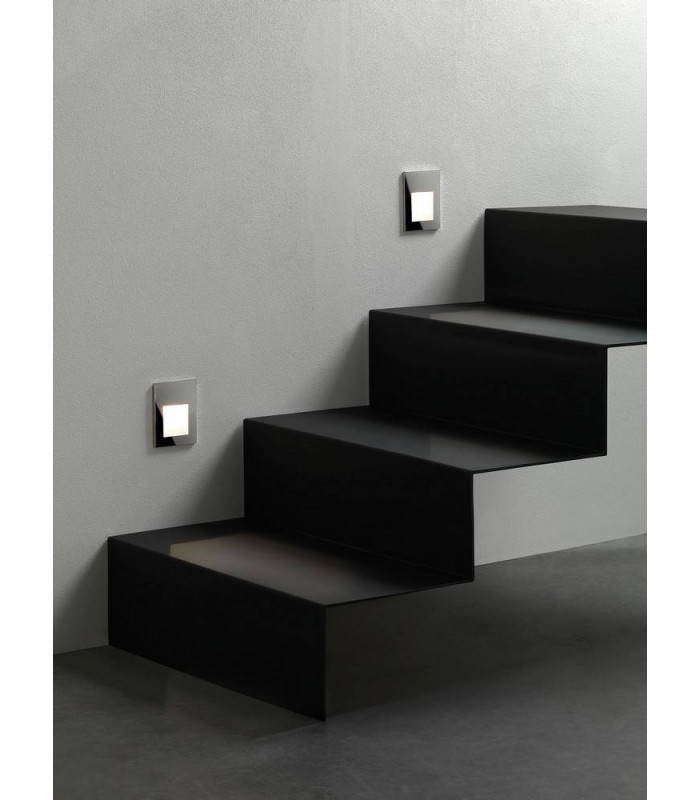 Outdoor LED Recessed Marker Wall Light Polished Stainless Steel IP65