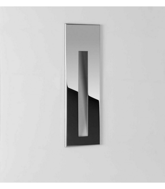 Outdoor LED Recessed Marker Wall Light Polished Stainless Steel IP65