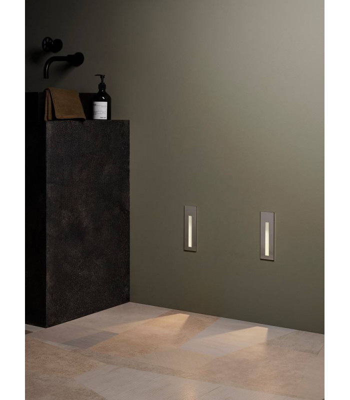 Outdoor LED Recessed Marker Wall Light Polished Stainless Steel IP65