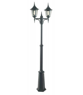 2 Light Twin Outdoor Post Lantern Black IP54, E27