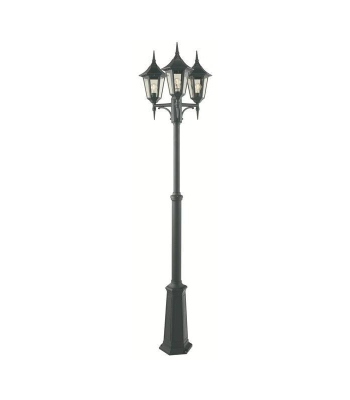 3 Light Triple Outdoor Post Lantern Black IP54, E27