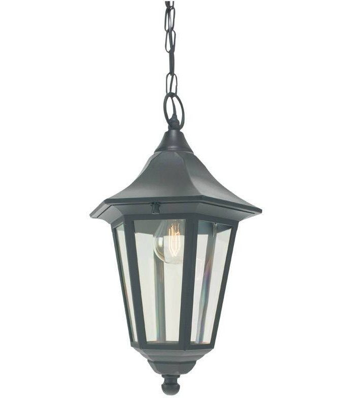 1 Light Outdoor Ceiling Chain Lantern Black IP54, E27