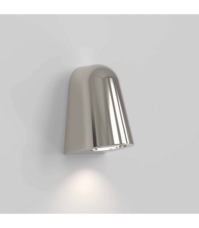 LED Outdoor Wall Light Polished Nickel IP65, GU10