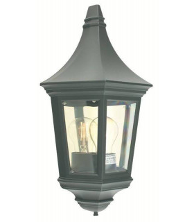 1 Light Outdoor Wall Half Lantern Light Black IP54, E27