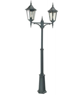 2 Light Twin Outdoor Post Lantern Black IP54, E27
