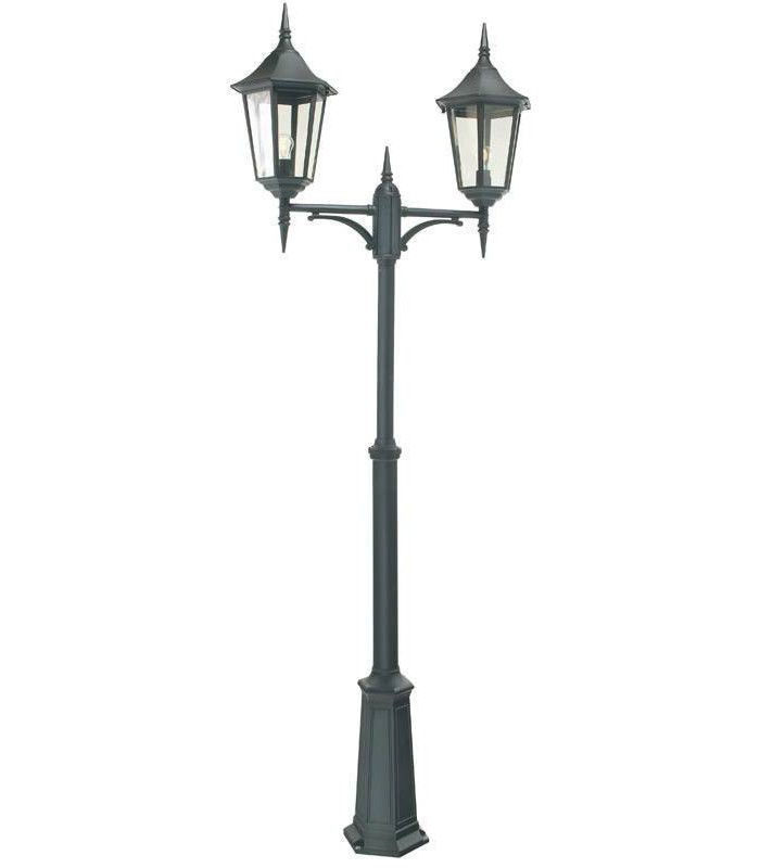 2 Light Twin Outdoor Post Lantern Black IP54, E27