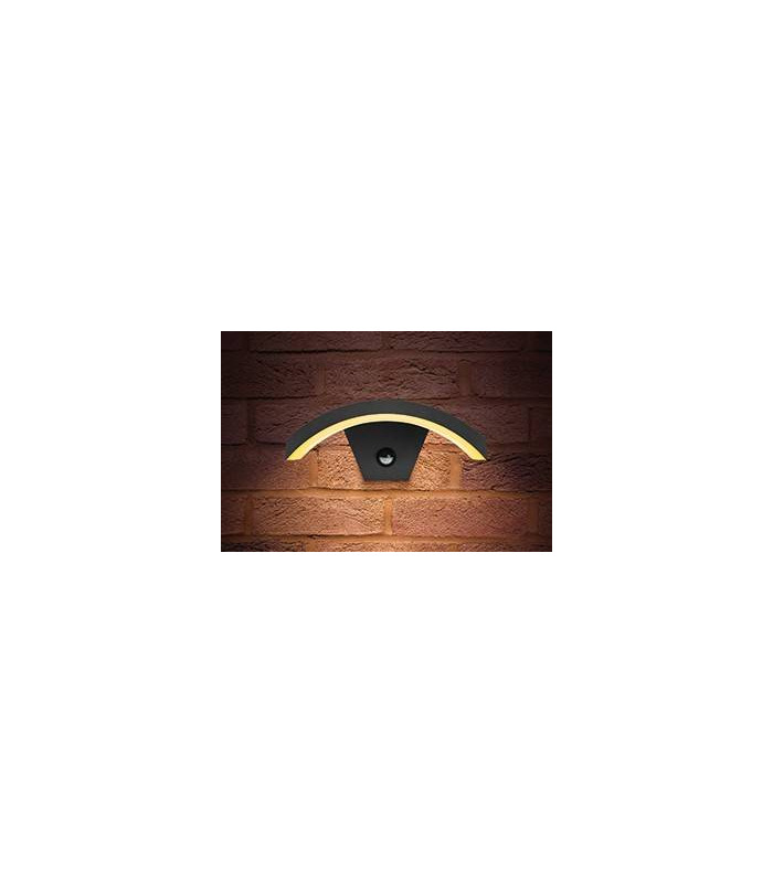 Outdoor LED Curve Wall Light 8W 3000K 360lm IP54 with Integrated PIR sensor