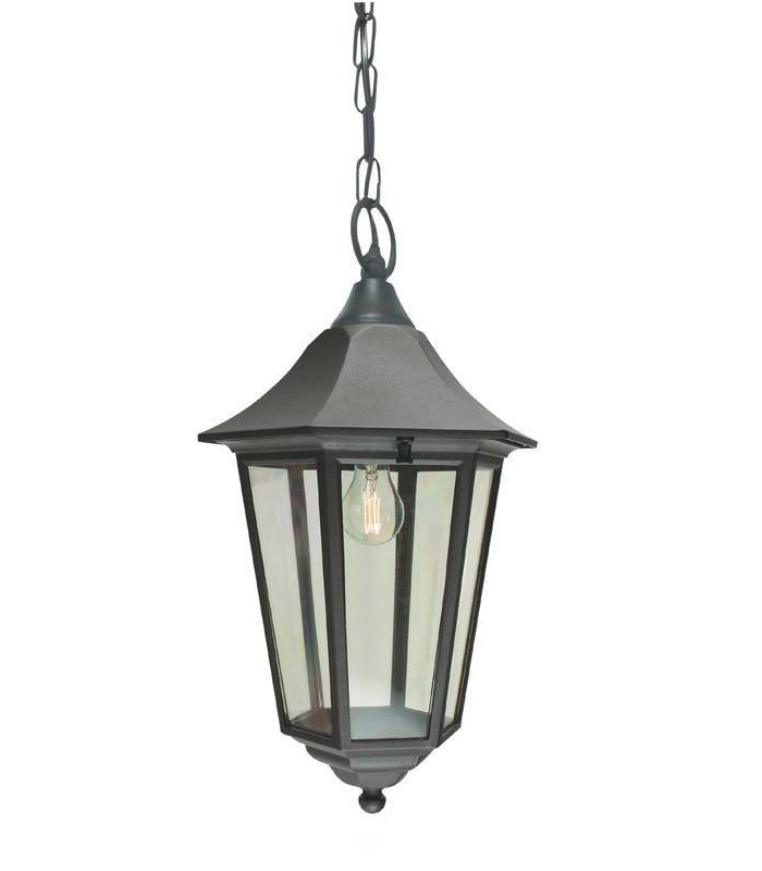 1 Light Outdoor Ceiling Chain Lantern Black IP54, E27