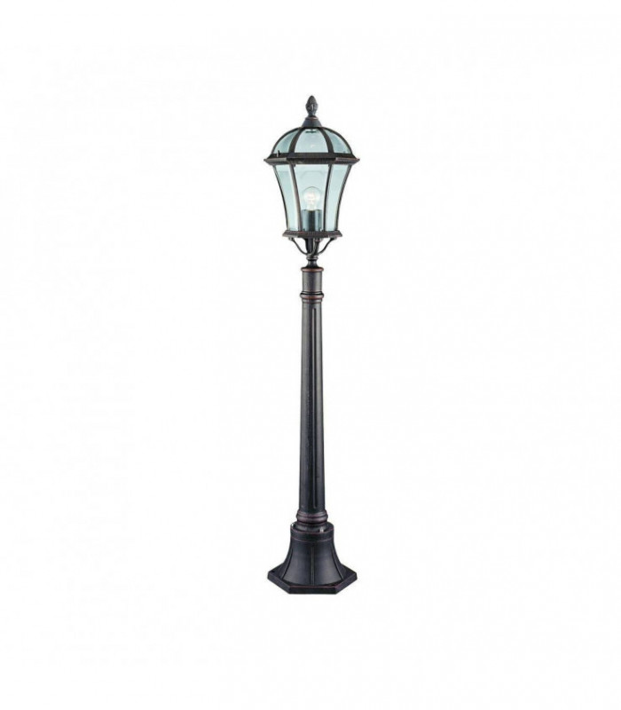 1 Light Outdoor Bollard Light Rustic Brown IP43, E27