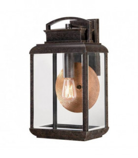 1 Light Outdoor Large Wall Lantern Light Imperial Bronze IP44, E27
