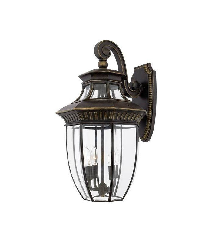 4 Light Outdoor Large Wall Lantern Light Imperial Bronze IP44, E14