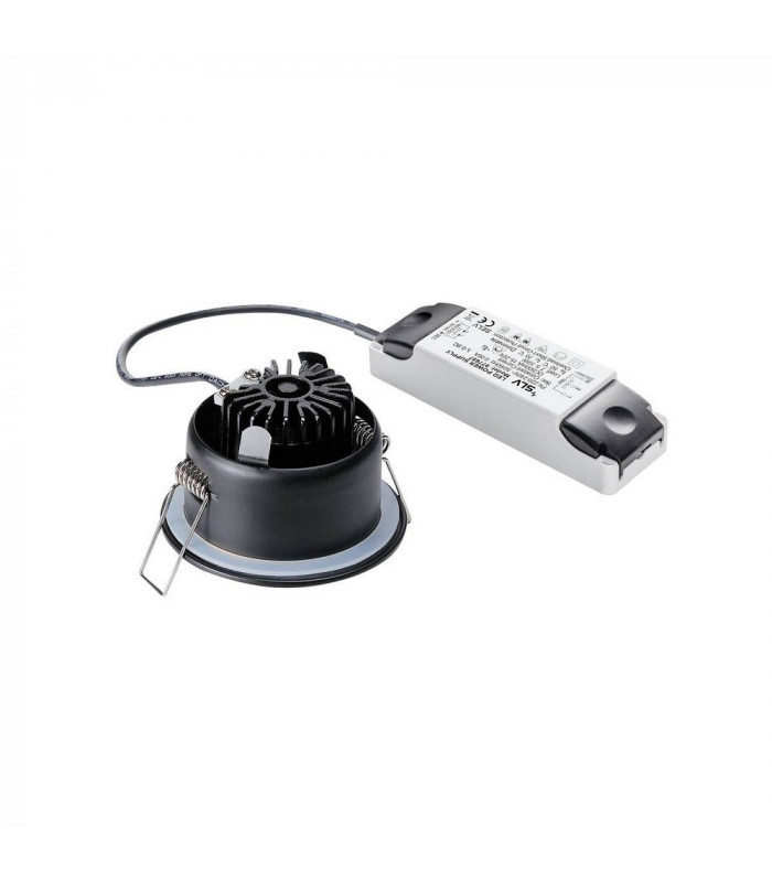 Outdoor LED Round Downlight, Matt Black, 9W, 3000K, Includes Driver, IP65