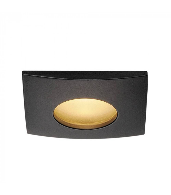 Outdoor LED Square Downlight, Matt Black, 9W, 3000K, Includes Driver, IP65